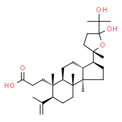 ChemSpider 2D Image | 3-{(3S,3aR,5aR,6S,7S,9aR,9bR)-3-[(2S)-5-Hydroxy-5-(2-hydroxy-2-propanyl)-2-methyltetrahydro-2-furanyl]-7-isopropenyl-6,9a,9b-trimethyldodecahydro-1H-cyclopenta[a]naphthalen-6-yl}propanoic acid | C30H50O5