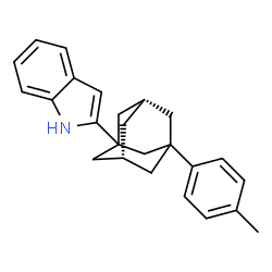 ChemSpider 2D Image | 2-[(5R,7S)-3-(4-Methylphenyl)adamantan-1-yl]-1H-indole | C25H27N