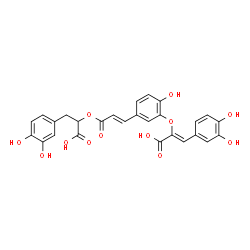 ChemSpider 2D Image | (2Z)-2-(5-{(1E)-3-[1-Carboxy-2-(3,4-dihydroxyphenyl)ethoxy]-3-oxo-1-propen-1-yl}-2-hydroxyphenoxy)-3-(3,4-dihydroxyphenyl)acrylic acid | C27H22O12