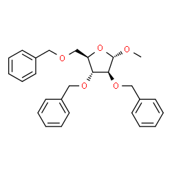 ChemSpider 2D Image | Methyl 2,3,5-tri-O-benzyl-alpha-D-arabinofuranoside | C27H30O5