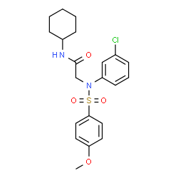 ChemSpider 2D Image | N~2~-(3-Chlorophenyl)-N-cyclohexyl-N~2~-[(4-methoxyphenyl)sulfonyl]glycinamide | C21H25ClN2O4S