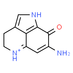 ChemSpider 2D Image | 7-Amino-8-oxo-1,3,4,8-tetrahydropyrrolo[4,3,2-de]quinolin-5-ium | C10H10N3O