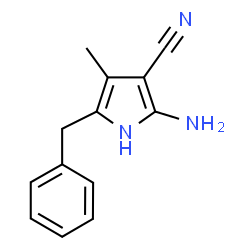 ChemSpider 2D Image | 2-Amino-5-benzyl-4-methyl-1H-pyrrole-3-carbonitrile | C13H13N3