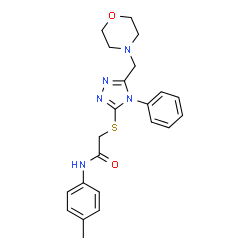 ChemSpider 2D Image | N-(4-Methylphenyl)-2-{[5-(4-morpholinylmethyl)-4-phenyl-4H-1,2,4-triazol-3-yl]sulfanyl}acetamide | C22H25N5O2S