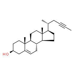 ChemSpider 2D Image | (3S,8S,9S,10R,13R,14S,17R)-17-[(2R)-4-Hexyn-2-yl]-10,13-dimethyl-2,3,4,7,8,9,10,11,12,13,14,15,16,17-tetradecahydro-1H-cyclopenta[a]phenanthren-3-ol | C25H38O