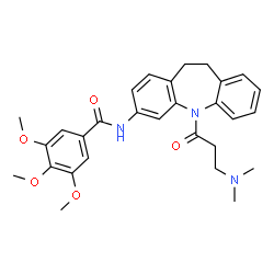 ChemSpider 2D Image | N-[5-(N,N-Dimethyl-beta-alanyl)-10,11-dihydro-5H-dibenzo[b,f]azepin-3-yl]-3,4,5-trimethoxybenzamide | C29H33N3O5