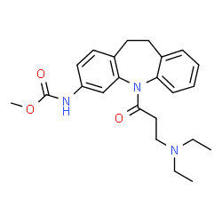ChemSpider 2D Image | Methyl [5-(N,N-diethyl-beta-alanyl)-10,11-dihydro-5H-dibenzo[b,f]azepin-3-yl]carbamate | C23H29N3O3