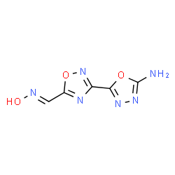 ChemSpider 2D Image | 5-{5-[(E)-(Hydroxyimino)methyl]-1,2,4-oxadiazol-3-yl}-1,3,4-oxadiazol-2-amine | C5H4N6O3