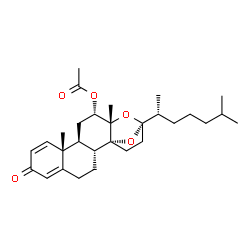 ChemSpider 2D Image | (1R,2R,10R,11S,13S,14S,16R)-10,14-Dimethyl-16-[(2R)-6-methyl-2-heptanyl]-7-oxo-15,19-dioxapentacyclo[14.2.1.0~1,14~.0~2,11~.0~5,10~]nonadeca-5,8-dien-13-yl acetate | C29H42O5