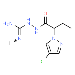 ChemSpider 2D Image | 2-[2-(4-Chloro-1H-pyrazol-1-yl)butanoyl]hydrazinecarboximidamide | C8H13ClN6O