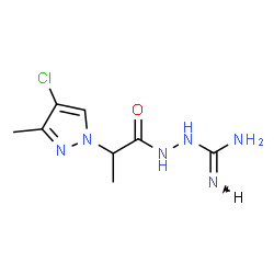ChemSpider 2D Image | 2-[2-(4-Chloro-3-methyl-1H-pyrazol-1-yl)propanoyl]hydrazinecarboximidamide | C8H13ClN6O