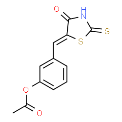 ChemSpider 2D Image | 3-[(Z)-(4-Oxo-2-thioxo-1,3-thiazolidin-5-ylidene)methyl]phenyl acetate | C12H9NO3S2