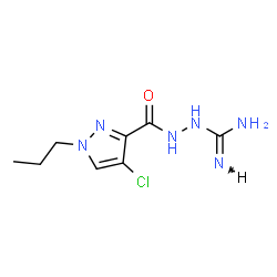 ChemSpider 2D Image | 2-[(4-Chloro-1-propyl-1H-pyrazol-3-yl)carbonyl]hydrazinecarboximidamide | C8H13ClN6O