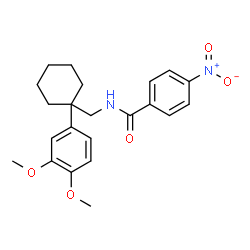 ChemSpider 2D Image | N-{[1-(3,4-Dimethoxyphenyl)cyclohexyl]methyl}-4-nitrobenzamide | C22H26N2O5