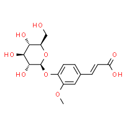 ChemSpider 2D Image | (2E)-3-[4-(beta-D-Glucopyranosyloxy)-3-methoxyphenyl]acrylic acid | C16H20O9