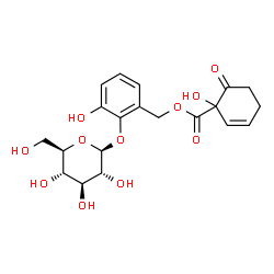 ChemSpider 2D Image | 2-(beta-D-Glucopyranosyloxy)-3-hydroxybenzyl 1-hydroxy-6-oxo-2-cyclohexene-1-carboxylate | C20H24O11