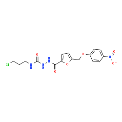 ChemSpider 2D Image | N-(3-Chloropropyl)-2-{5-[(4-nitrophenoxy)methyl]-2-furoyl}hydrazinecarboxamide | C16H17ClN4O6