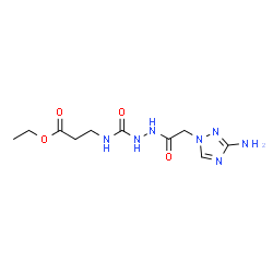 ChemSpider 2D Image | Ethyl N-({2-[(3-amino-1H-1,2,4-triazol-1-yl)acetyl]hydrazino}carbonyl)-beta-alaninate | C10H17N7O4