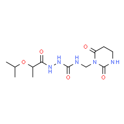 ChemSpider 2D Image | N-[(2,6-Dioxotetrahydro-1(2H)-pyrimidinyl)methyl]-2-(2-isopropoxypropanoyl)hydrazinecarboxamide | C12H21N5O5