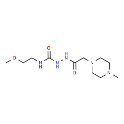 ChemSpider 2D Image | N-(2-Methoxyethyl)-2-[(4-methyl-1-piperazinyl)acetyl]hydrazinecarboxamide | C11H23N5O3