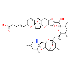 ChemSpider 2D Image | (4E)-5-[(2R,3aS,5R,5'R,6S,6''S,7aS)-2-{Hydroxy[(2R,3R,5S,6S)-2-hydroxy-3,5-dimethyl-6-{3-[(1'S,2R,2'S,3R,5S,6'S,8'R,10'R)-3,5,10'-trimethyl-8'H-spiro[piperidine-2,4'-[3,7,12]trioxatricyclo[6.3.1.0~2,6
~]dodecan]-8'-yl]-1-propen-2-yl}tetrahydro-2H-pyran-2-yl]methyl}-6-methyl-2,3,3',3a,4',5'',6,6'',7,7a-decahydrodispiro[furo[3,2-b]pyran-5,2'-furan-5',2''-pyran]-6''-yl]-4-pentenoic acid | C47H71NO12