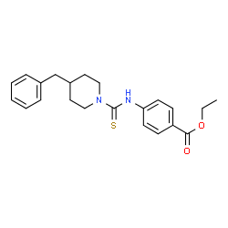 ChemSpider 2D Image | Ethyl 4-{[(4-benzylpiperidin-1-yl)carbothioyl]amino}benzoate | C22H26N2O2S