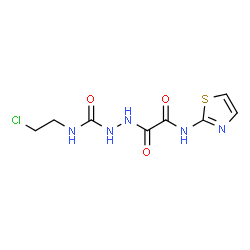 ChemSpider 2D Image | N-(2-Chloroethyl)-2-[oxo(1,3-thiazol-2-ylamino)acetyl]hydrazinecarboxamide | C8H10ClN5O3S