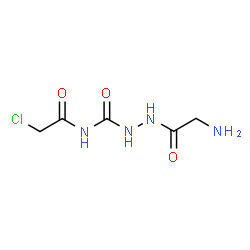 ChemSpider 2D Image | 2-(Aminoacetyl)-N-(chloroacetyl)hydrazinecarboxamide (non-preferred name) | C5H9ClN4O3