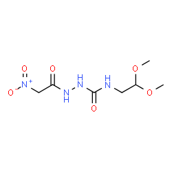 ChemSpider 2D Image | N-(2,2-Dimethoxyethyl)-2-(nitroacetyl)hydrazinecarboxamide | C7H14N4O6