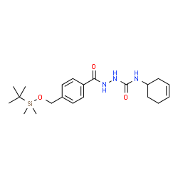 ChemSpider 2D Image | N-(3-Cyclohexen-1-yl)-2-[4-({[dimethyl(2-methyl-2-propanyl)silyl]oxy}methyl)benzoyl]hydrazinecarboxamide | C21H33N3O3Si