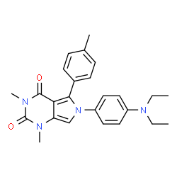 ChemSpider 2D Image | 6-[4-(Diethylamino)phenyl]-1,3-dimethyl-5-(4-methylphenyl)-1H-pyrrolo[3,4-d]pyrimidine-2,4(3H,6H)-dione | C25H28N4O2
