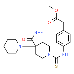 ChemSpider 2D Image | Methyl (4-{[(4'-carbamoyl-1,4'-bipiperidin-1'-yl)carbothioyl]amino}phenyl)acetate | C21H30N4O3S