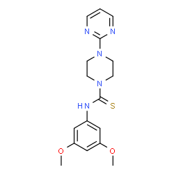 ChemSpider 2D Image | N-(3,5-Dimethoxyphenyl)-4-(2-pyrimidinyl)-1-piperazinecarbothioamide | C17H21N5O2S