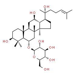 ChemSpider 2D Image | (3beta,6alpha,12beta,20R)-3,12,20-Trihydroxydammar-24-en-6-yl beta-D-glucopyranoside | C36H62O9
