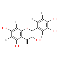 ChemSpider 2D Image | 2-[3,4-Dihydroxy(~2~H_3_)phenyl]-3,5,7-trihydroxy(~2~H_2_)-4H-chromen-4-one | C15H5D5O7