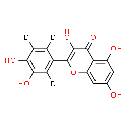 ChemSpider 2D Image | 2-[3,4-Dihydroxy(~2~H_3_)phenyl]-3,5,7-trihydroxy-4H-chromen-4-one | C15H7D3O7
