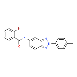 ChemSpider 2D Image | 2-Bromo-N-[2-(4-methylphenyl)-2H-benzotriazol-5-yl]benzamide | C20H15BrN4O