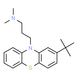 ChemSpider 2D Image | N,N-Dimethyl-3-[2-(2-methyl-2-propanyl)-10H-phenothiazin-10-yl]-1-propanamine | C21H28N2S