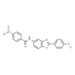 ChemSpider 2D Image | N-[2-(4-Methoxyphenyl)-1,3-benzoxazol-5-yl]-4-nitrobenzamide | C21H15N3O5