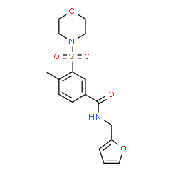 ChemSpider 2D Image | N-(2-Furylmethyl)-4-methyl-3-(4-morpholinylsulfonyl)benzamide | C17H20N2O5S