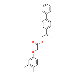 ChemSpider 2D Image | 2-(4-Biphenylyl)-2-oxoethyl (3,4-dimethylphenoxy)acetate | C24H22O4