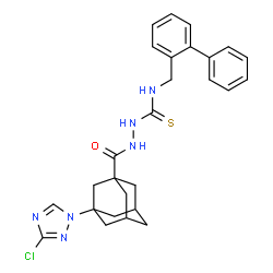 ChemSpider 2D Image | N-(2-Biphenylylmethyl)-2-{[3-(3-chloro-1H-1,2,4-triazol-1-yl)adamantan-1-yl]carbonyl}hydrazinecarbothioamide | C27H29ClN6OS