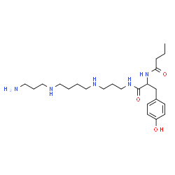 ChemSpider 2D Image | N-[3-({4-[(3-Aminopropyl)amino]butyl}amino)propyl]-Nalpha-butyryltyrosinamide | C23H41N5O3