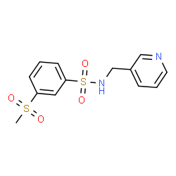 ChemSpider 2D Image | 3-(Methylsulfonyl)-N-(3-pyridinylmethyl)benzenesulfonamide | C13H14N2O4S2