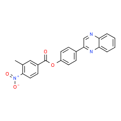 ChemSpider 2D Image | 4-(2-Quinoxalinyl)phenyl 3-methyl-4-nitrobenzoate | C22H15N3O4