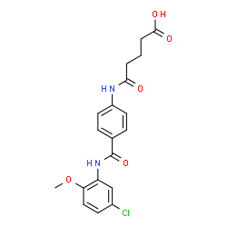 ChemSpider 2D Image | 5-{4-[(5-chloro-2-methoxyanilino)carbonyl]anilino}-5-oxopentanoic acid | C19H19ClN2O5