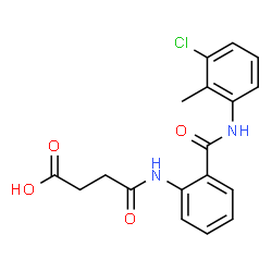 ChemSpider 2D Image | 4-({2-[(3-Chloro-2-methylphenyl)carbamoyl]phenyl}amino)-4-oxobutanoic acid | C18H17ClN2O4