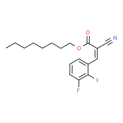 ChemSpider 2D Image | Octyl (2Z)-2-cyano-3-(3-fluoro-2-iodophenyl)acrylate | C18H21FINO2