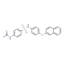 ChemSpider 2D Image | N-(4-{[4-(2-Naphthyloxy)phenyl]sulfamoyl}phenyl)acetamide | C24H20N2O4S