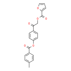 ChemSpider 2D Image | 2-{4-[(4-Methylbenzoyl)oxy]phenyl}-2-oxoethyl 2-furoate | C21H16O6